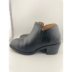 Xena Black Leather Side Zip Ankle Boots Women's Size 7.5